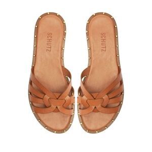 Schultz Phoenix Flat. Brown Leather. Size 9B.